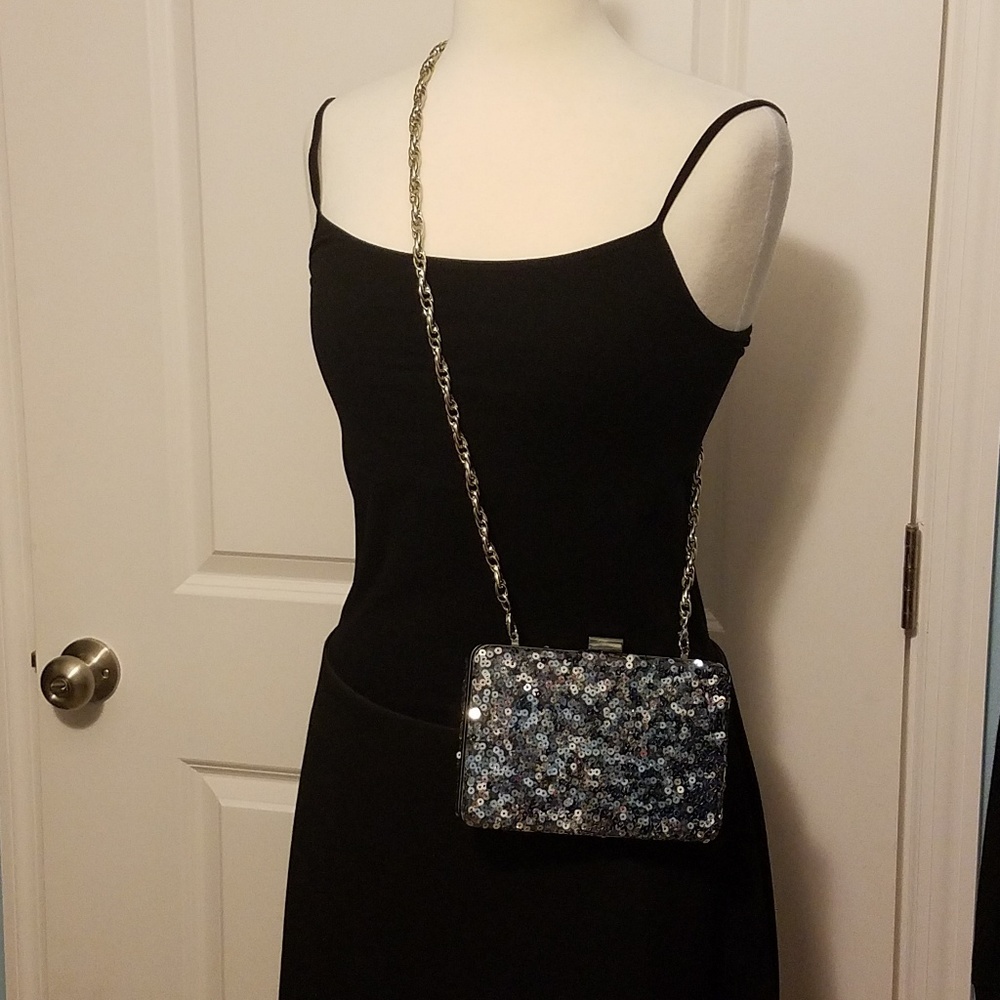 White House Black Market Sequence Box Clutch Purse